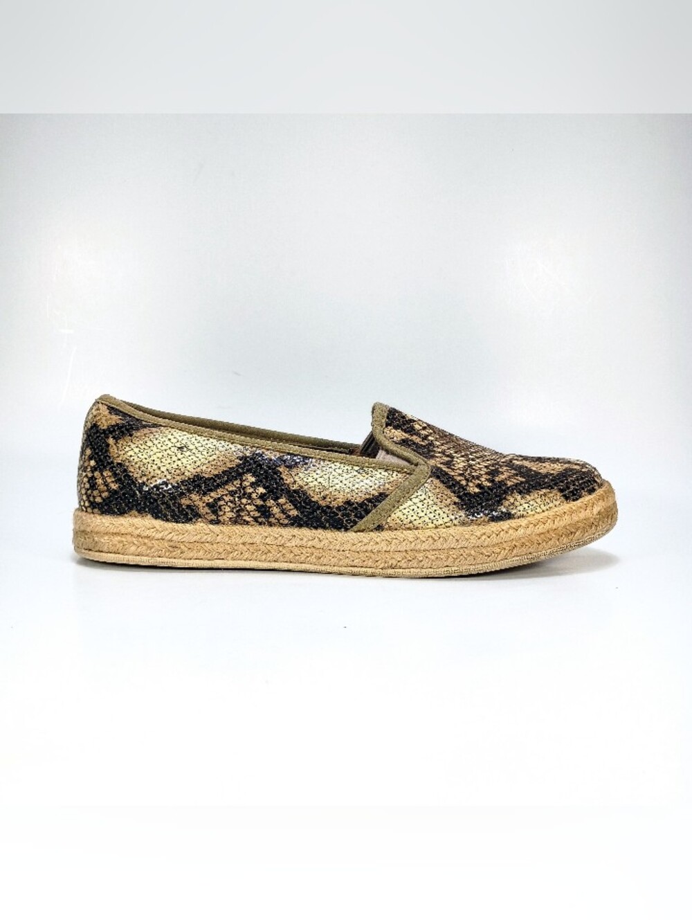 Clarks Collection Azella Theony Womens 8.5 Faux Snakeskin Espadrille Loafers